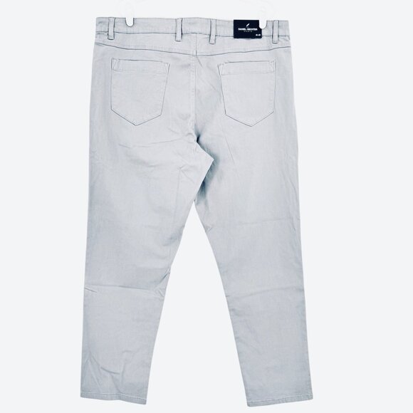 Daniel Hechter Paris Men's Regular Fit Stretch Light Grey Chino Pants 40x30 NWT - Picture 2 of 10